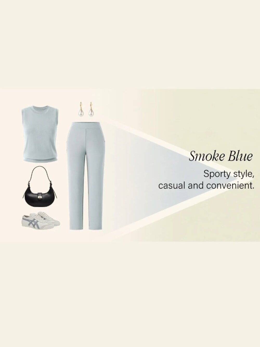 NWT OGL Sandwashed Mid Rise Pull-on Tapered Pants w/ Pockets Smoked Blue #A1999 - Picture 11 of 15